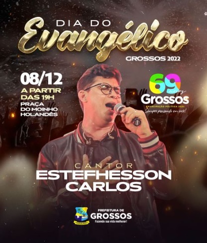 Dia do Evangélico será comemorado com show gospel em Grossos