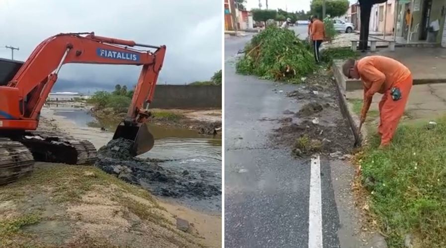 Prefeitura de Grossos intensifica trabalho de desobstrução e limpeza após as chuvas