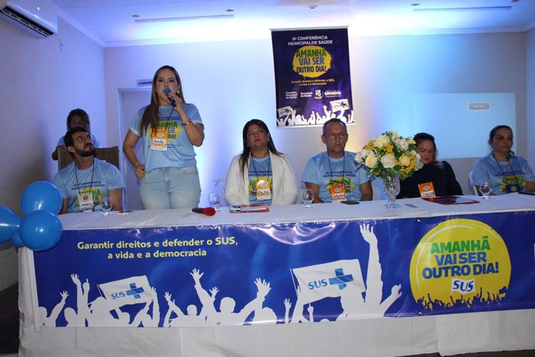 Prefeita Cinthia Sonale participa da 6ª Conferência Municipal de Saúde de Grossos