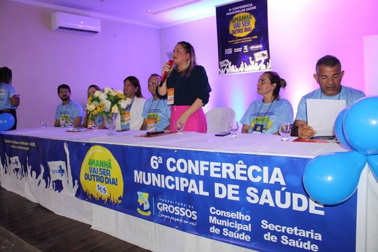 Prefeita Cinthia Sonale participa da 6ª Conferência Municipal de Saúde de Grossos