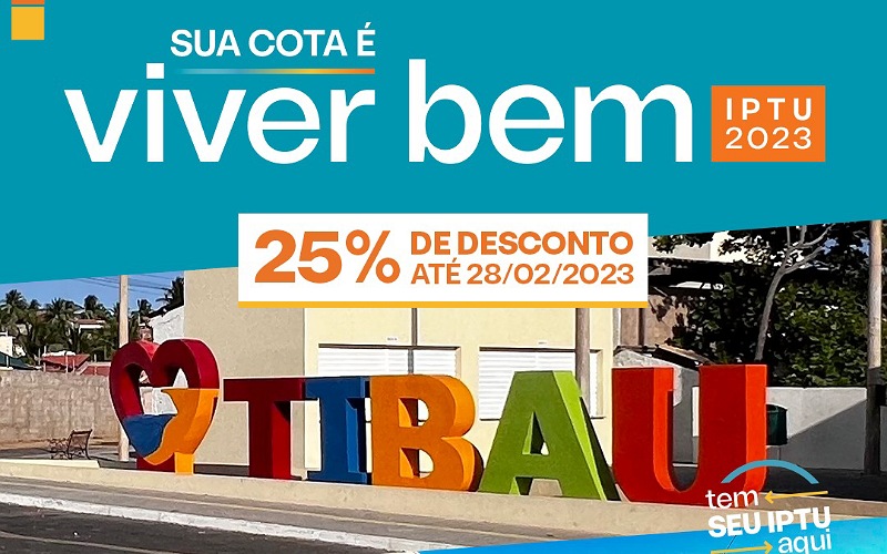 IPTU com desconto é prorrogado até 31/03 em Tibau