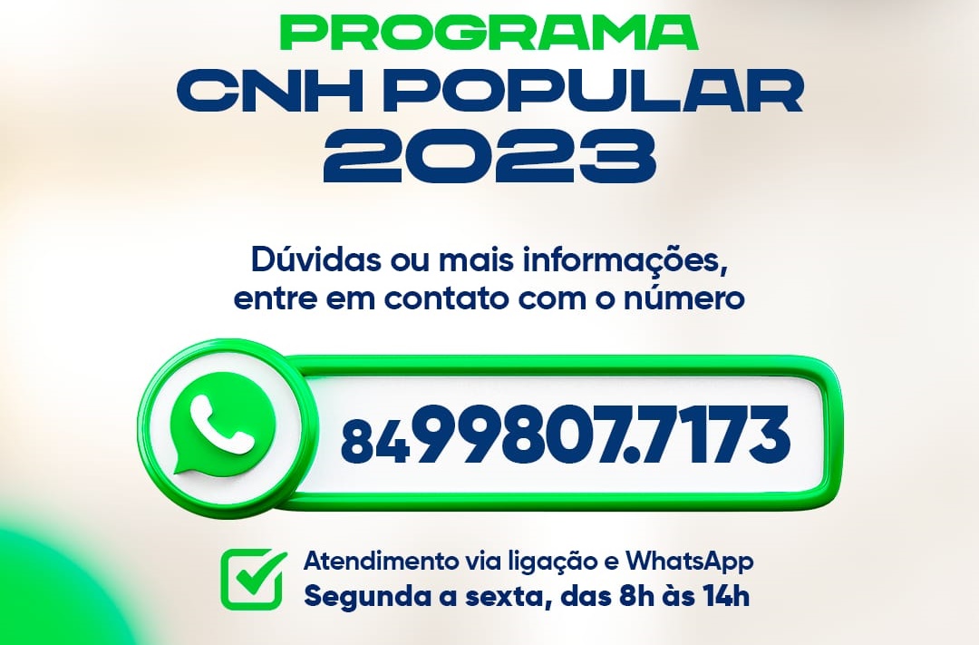 Detran disponibiliza contato para informações sobre a CNH Popular