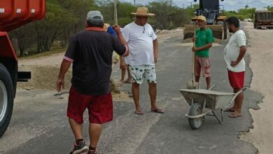 Moradores planejam novo mutirão para fechar buracos da RN-012 em Grossos