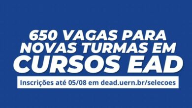 Uern lança edital com 650 vagas para novas turmas de cursos EaD