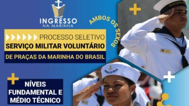 Marinha do Brasil abre inscrições para profissionais de nível fundamental e médio no 3º Distrito Naval